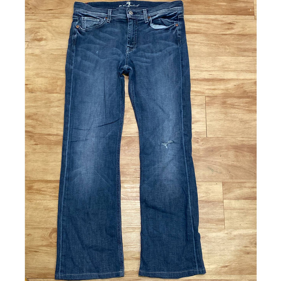 7 For All Mankind 7FAM Women's 31 Flynt Blue Bootcut Jeans Made in USA - Picture 2 of 16